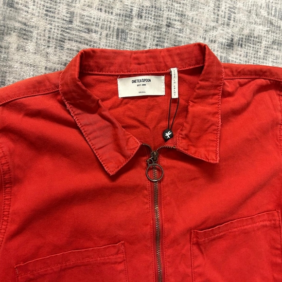 Red Long-Sleeve Jumpsuit - Picture 9 of 10